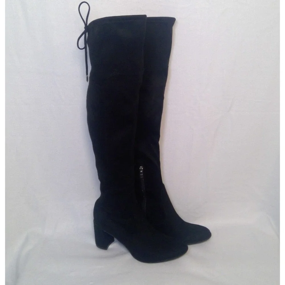 Marc Fisher Over the‎ Knee Boots Women's size 8.5 M Tie Back Detail Block Heel